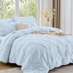 Sasttie Comforter Set, 7-PIECE Bed Bag, Pintuck Queen, Light Blue. Fixed Price $70.72.