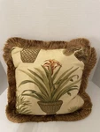 Thomasville Furnishings Tropical Potted Plant 16 Accent Pillow W/fringe & Zipper. Fixed Price $21.95.