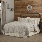 Market Place Gray Ticking Stripe Cotton Country Quilted Bedding Collection. Fixed Price $26.95.