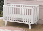 Wooden Baby Crib 3-HEIGHT Adjustable Mini Non-toxic Finish White. Fixed Price $108.99.