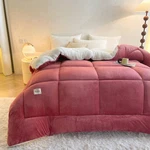 Heavy Duty Sherpa Fleece Comforter Quilted Warm Bedding Blanket. Fixed Price $37.04.