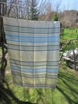 #89 Woven Catalogne Blanket Cotton Material Hand Made New 58" In X 97". Fixed Price $210.00.