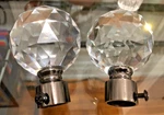 Round Crystal Faceted Ball Curtain Rod Finials, Never Used,. Fixed Price $17.95.