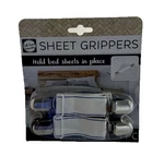 Full Load Laundry Bed Sheet Grippers 4 Pack Adjustable Clips White Elastic Metal. Fixed Price $5.99.