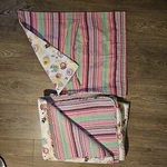 Revman Inter. Twin Floral & Striped Quilt 81X65 With 29X23 Sham (approximately).. Fixed Price $40.00.