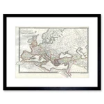 1850 Map Roman Empire Divided East West Ancient Rome Framed Art Print 12X16 Inch. Fixed Price $34.99.