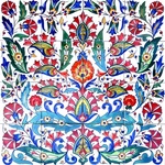 24INX24IN Arabesque Design Ceramic Tiles Wall Art Mosaic Mural Backsplash. Fixed Price $380.00.