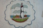 Nwt Pem America Pillow Sham Light House Quilted Crochet Embellished 24" X 30". Fixed Price $12.99.