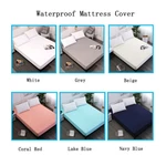 Waterproof Fitted Sheet Solid Color Bedding Mattress Protector Cover Washable. Fixed Price $26.99.