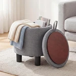Round Stora Ottoman, Linen Fabric Upholstered Foot Rest. Fixed Price $51.99.