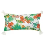 Avon Palm Chic Oblong Pillow Cover Tropical Print Tassel Details Corners 12X24". Fixed Price $17.99.