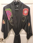 Natori Robe Velvet Bed Jacket Kimono Fringed Tasseled Tie Front Black New. Fixed Price $599.99.