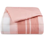 Martha Stewart Down Alternative Plaid Reversible Comforter, King Coral Henrick. Fixed Price $49.85.