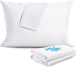 Waterproof Protector With Zipper Cotton Pillowcases Set Standard King Queen. Fixed Price $21.99.