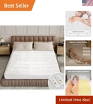 King Size Micro Plush Heated Mattress Cover - 4 Levels With Safety Features. Fixed Price $109.79.