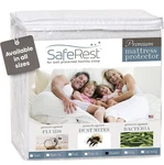 Saferest Queen Mattress Protector Waterproof Hypoallergenic Zip White Bedroom. Fixed Price $9.99.