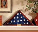 Personalized Wooden Triangle Flag Display Case Fits Official 9'X5' Military. Fixed Price $82.99.
