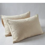 Lamont Home King Shams Beige Textured Cotton Pillow Covers 21X37 Portugal Made. Fixed Price $40.47.