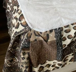 Vintage Dan River Queen Bed Skirt Animal Tribal Browns Pleated Corners 13" Drop. Fixed Price $30.00.