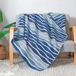 Slpr Blue Wave 50 X 60 Quilted Throw Blanket, Coastal Beach House Fo. Fixed Price $42.01.