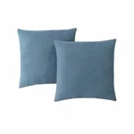 Infinity Home 2PK 18 Square Faux Linen Decorative Pillows, Blue. Fixed Price $24.90.