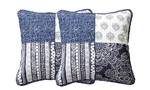 Dada Bedding Set Of 2 Bohemian Denim Blue Elegance Throw Pillow Covers 18X18. Fixed Price $29.99.