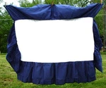 Crib Skirt Bed Ruffle 27X51X14 White With Blue Trim 100% Cotton New. Fixed Price $15.99.