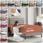 Full Fitted 16 Extra Deep Pocket Elastic Bed Sheets Twin Queen King. Fixed Price $11.69.