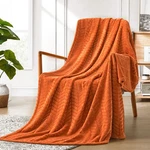 Cozy Fleece Blanket For Sofa, Burnt Orange Chevron Design, 50X60. Fixed Price $27.96.