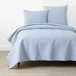 The Company Store Yarn-dyed Bengal Stripe Quilt Blue 100% Cotton Coastal Bedding. Fixed Price $79.20.