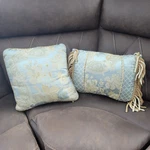 Croscill Napoleon Boudoir Blue Gold Decor Throw Pillows Braided Fringe Usa Vtg. Fixed Price $56.99.
