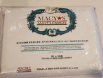 Vtg Macys Mayflower Combed Percale SHEET,100%COTTON,WHITE Double Size 81X108. Fixed Price $23.25.