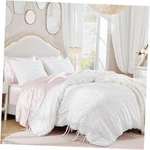 Set Ruched Shabby Chic King/cal White. Fixed Price $92.75.
