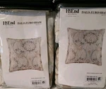 Hiend Accents Dalia Euro Shams 27X27 "light Blue Floral Linen Luxury Bedding. Fixed Price $59.50.