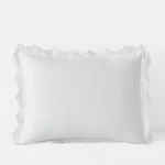 Embroidered Scallop Classic Smooth Sateen Solid Sham-company Cotton 6163. Fixed Price $24.99.