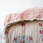 John Robshaw Textiles Misha Azalea Red Blue Twin Quilt Coverlet Flower Botanical. Fixed Price $469.00.