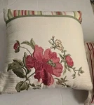 Better Homes And Gardens Set Of 3 Pillows Stripped/ Embroidered Floral Pattern. Fixed Price $45.00.