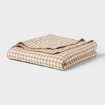 Twin/twin Xl Brushed Cotton Blanket Brown Houndstooth - Threshold. Fixed Price $22.99.