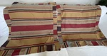 2 Pine Cone Hill Heavy Cotton Woven Blanket Stripe Euro Shams Tan Red Ties Back. Fixed Price $39.99.