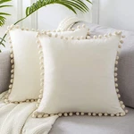 Decorative Throw Pillow Covers 18X18 Set Of 2, Cream White Couch Square Pillo.... Fixed Price $17.91.