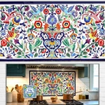 12INX24IN Floral Design Ceramic Tiles Wall Art Mosaic Mural Kitchen Backsplash. Fixed Price $180.00.