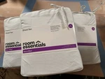 Room Essentials Twin/twin Xl Sheets 3-PC Set Microfiber White/grey Lot. Fixed Price $29.59.