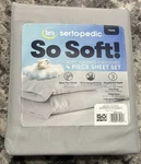 Serta Soft Bed Sheet Set, Twin/gray, 4 Pcs. 100% Polyester New!. Fixed Price $36.00.