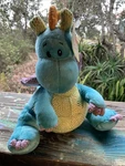 Dragon Plush Jiggly Blue Gund Kids Scales 'n Tails 8" With Tags Free S&h. Fixed Price $24.00.