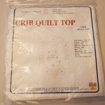 Nos Crib Quilt Top Bear With Balloons 40 X 60 Jack Dempsey Ready Embroidery. Fixed Price $14.90.