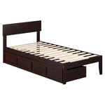 Afi Boston Modern Solid Wood Twin Bed With 2 Storage Drawers Espresso. Fixed Price $372.40.
