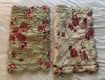 Set 2 Potterybarn Sage Green Ivory Quilted Floral Standard Size Bed Pillow Sham. Fixed Price $59.99.