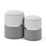 Velvet/linen Fabric Storage Ottoman Set Of 2-GRAY Color:. Fixed Price $238.49.