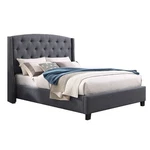 Nantarre Fabric Tufted Wingback Upholstered Bed With Nailhead Trim, Queen, Gray. Fixed Price $511.56.
