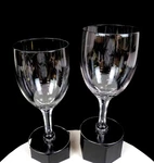 Seneca Crystal Gotham Pattern Panel Stem 2 Piece Large 8 3/4" Water Goblets. Fixed Price $49.98.